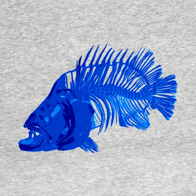 blue fish skeleton by paulsummers2014